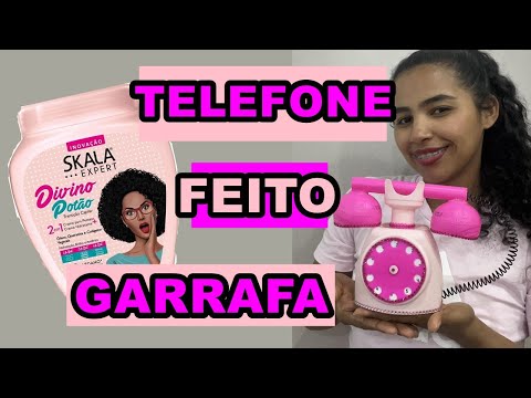 TELEFONE RETRÔ feito com pote de hidratacão e garrafa