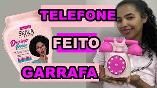 TELEFONE RETRÔ feito com pote de hidratacão e garrafa