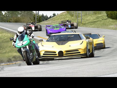 Suzuki TL1000R vs Concept Hypercars Bugatti, Ferrari, Lamborghini, F1 Racing Cars