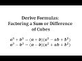 Factoring Sum and Difference of Cubes