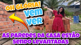 COMEÇOU A LEVANTAR AS PAREDES DA NOSSA CASA #construção