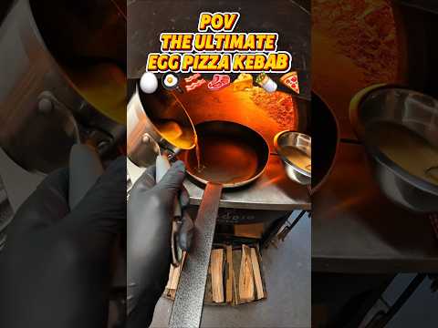 POV The Ultimate Egg Pizza Kebab🥚🍳🥓🥩🧀🌯🍕#pizza #egg #Kebab #pov #viral #breakfast #wrap #shorts #chef