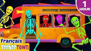 Le bus fantôme et les cinq squelettes - Chansons de squelettes effrayants par Teehee Ville