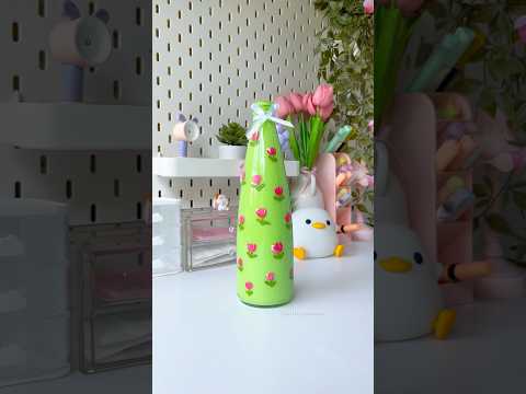 Painting on Glass bottle #diy #shortviral #artshorts #handmade #craftideas #acrylicpainting #craft