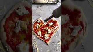 Heart shaped pizza ♥️ pizza dough recipes linked in profile #pizza #pizzalover #valentinesday #love
