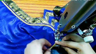 Simple लेस ब्लाउज डिज़ाइन कटिंग और स्टिचिंग | Blouse patchwork design || Easy blouse design