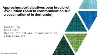 Lora Shimp - Approches participatives pour le suivi et l'évaluation