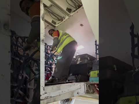 Cargo baggage offloading from aircraft #cargo hold #airbus320 #aviation