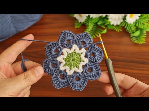 Wow!. ⭐️ Amazing!. ⭐️ How to make a very easy crochet flower motif in? Let's do it together.