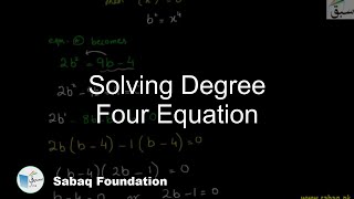 Solving Degree Four Equation