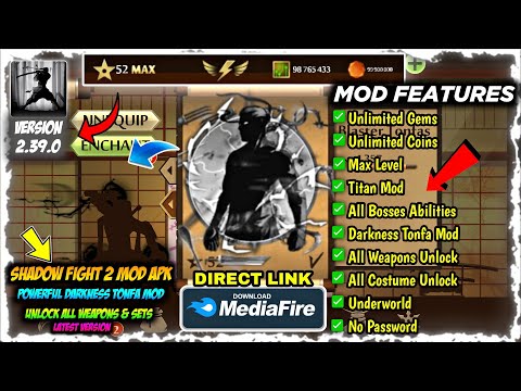 shadow fight 2 mod apk max level 52 unlimited money latest version media fire - Powerful Tonfa Mod