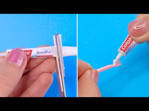 Miniature Toothpaste and Toothbrush | MINIATURE IDEAS FOR DOLLHOUSE | #Shorts