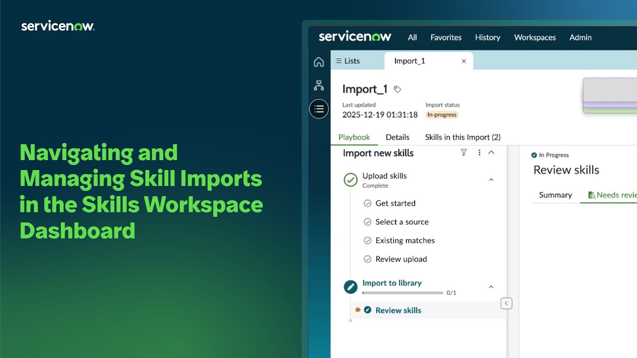 Navigating and Importing Skills in the Skills Workspace