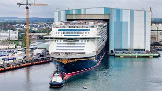 Big Ship Launch: Float Out of Cruise Ship DISNEY ADVENTURE in Wismar
