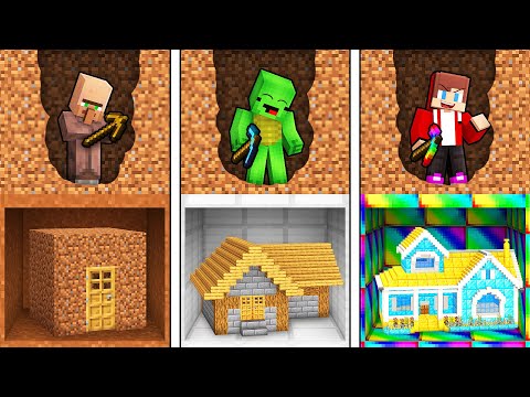 Mikey and JJ Joined House Mining Challenge in Minecraft (Maizen)