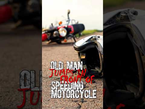?Crazy Old Man JUMPS IN FRONT of SPEEDING Motorcycle!! #shorts