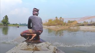 Village Fisher Cast Net Fishing Video | Traditional Cast Net Fishing in River (Part-3) #fishing