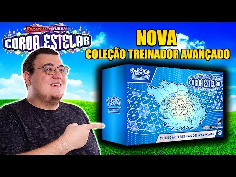 ABRI A NOVA COLEÇÃO TREINADOR AVANÇADO DE COROA ESTELAR CARTAS POKEMON TCG UNBOXING DE LANÇAMENTO