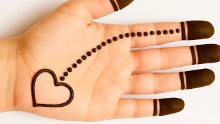सरल और आसान दिल आकृति मेहंदी डिज़ाइन | Latest Simple Mehndi design |Stylish front hand Mehndi design