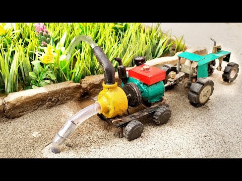 diy tractor water pump science project - mini diesel engine new water pump