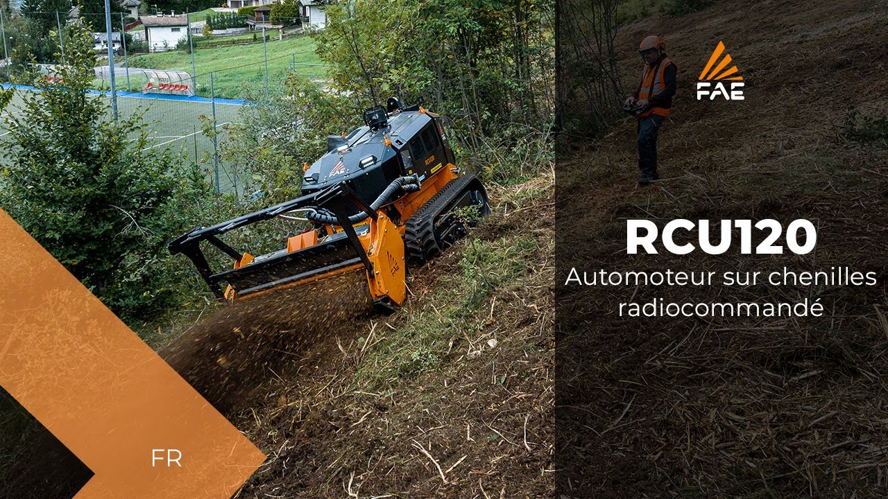 Automoteur sur chenilles radiocommandé RCU120 avec broyeur forestier