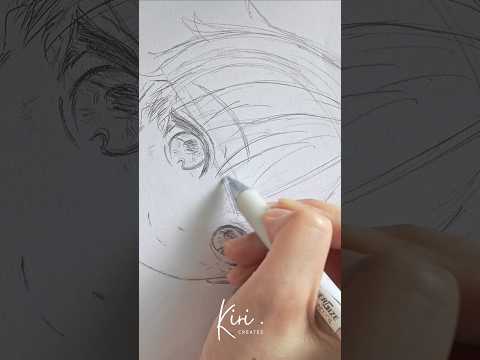 How to draw a cute anime boy face 3/4 view #draw #howtodraw #animeface
