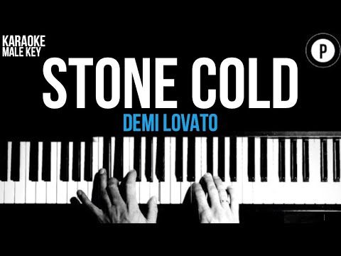 Demi Lovato – Stone Cold Karaoke SLOWER Acoustic Piano Instrumental Cover Lyrics MALE / HIGHER KEY