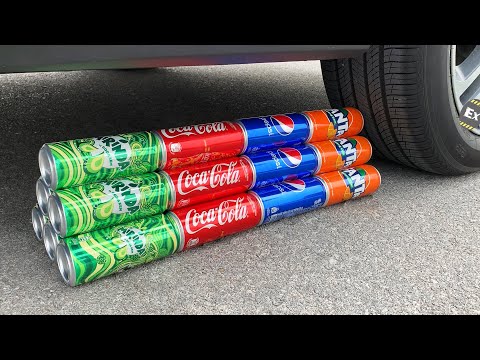 Experiment Car vs Orbeez, Balloons of Coca Cola, Mtn Dew, Fanta and Mentos