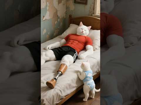 🐱💔Cat Dad’s wooden leg goes missing… but what happened next no one expected!😱 #catfunny #cat #fyp