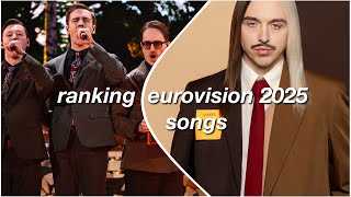 RANKING EUROVISION 2025 SONGS (turn on cc for my commentary)