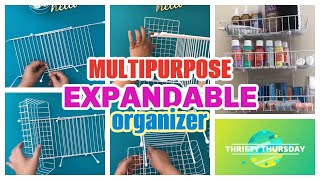 DIY MULTIPURPOSE EXPANDABLE ORGANIZER FOR COUNTERTOP OR WALL #dollartreehacks #dollartreediy