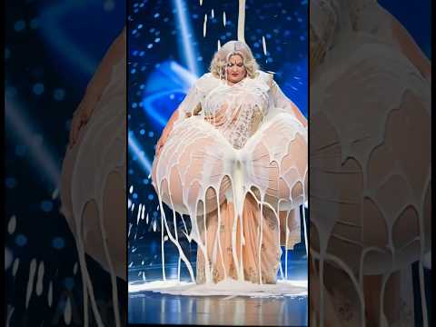 Russian Woman’s Pastel Peach Chiffon Sari Performance #AGT #Dance #Transformation