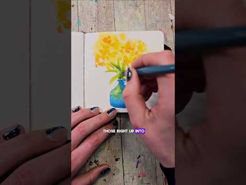 Short on time? This 5 minute painting is sure to brighten your day! #watercolor #easywatercolor