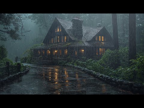 Fall Asleep in 5 Minutes with Heavy Rain in the Forest | Natural Sounds for Sleep, Meditation