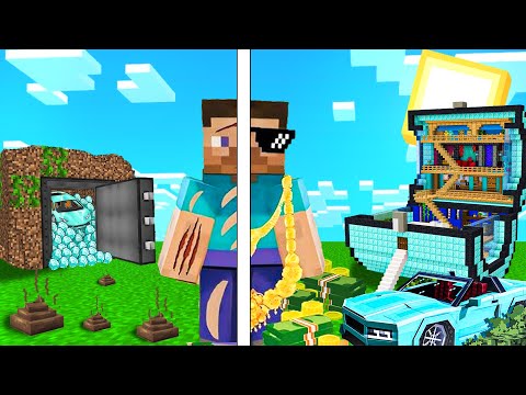 WHY I STOLE WHOLE VILLAGE in this rich to poor Minecraft...