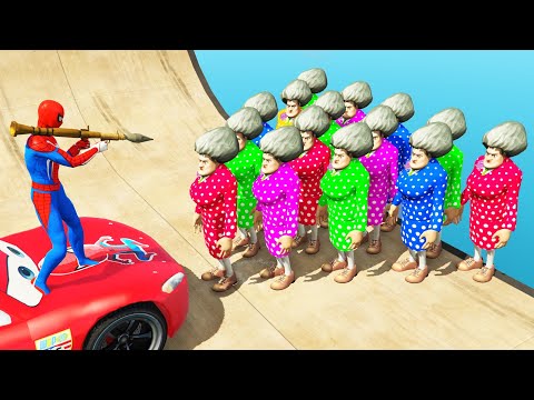 GTA 5 Gameplay Ragdolls RED SPIDERMAN VS SCARY TEACHER 3D (Euphoria Physics Funny Moments)