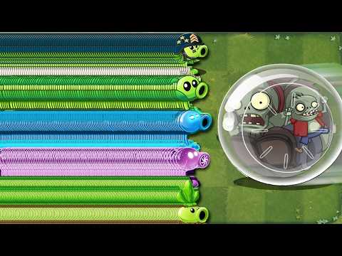 100 PEA & Other Plants LEVEL 1 vs Hamster Ball LEVEL 10 - Pvz 2 Challenge