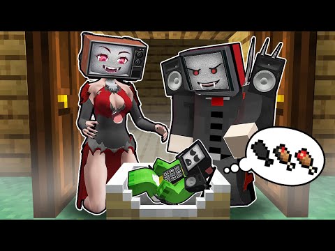Mikey are ORPHANED? JJ TV MAN VAMPIRE and TV WOMAN VAMPIRE saved the baby in Minecraft - Maizen