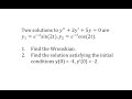 Differential Equations and Wronskian Concepts