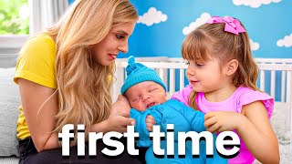 Daughter Meets NEW BABY Brother for First Time