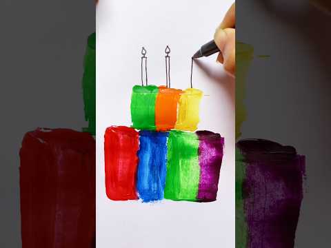 Cake Painting with new trick for kids 🧁🎂 #cake #painting #art #shortsart @pipafuntv