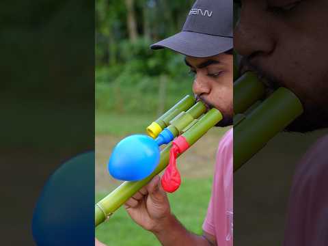 Pure Green Bamboo Creation With Three Colours Balloons #toys #craft #diy