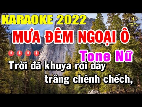 Mưa Đêm Ngoại Ô Karaoke Tone Nữ Nhạc Sống 2022 | Trọng Hiếu