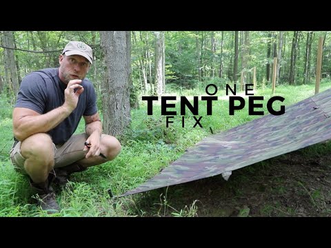 Saggy Tarp? No Rear Rope? No Problem Grab a Tent Peg