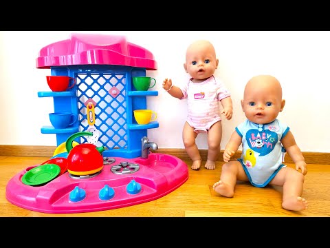 Easy learning  colors with toy tea set and Babies