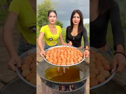 Cooking yummy deep fried eggs braised recipe