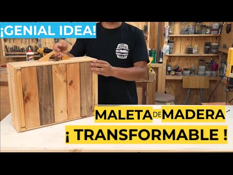 Como hacer una MALETA DE MADERA TRANSFORMABLE en una mesa de CAMPING/convertible bag/camping table