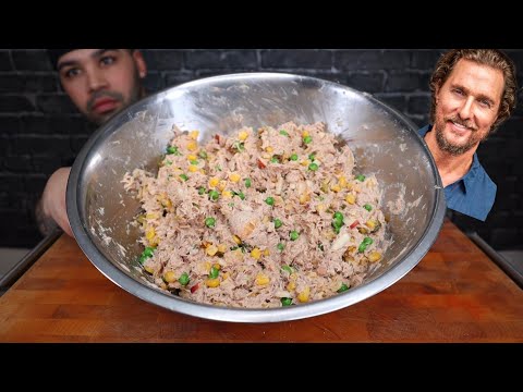 ASMR MATTHEW MCCONAUGHEY VIRAL TUNA SALAD AND SWISS CHALET BEEF PIE MUKBANG/REVIEW