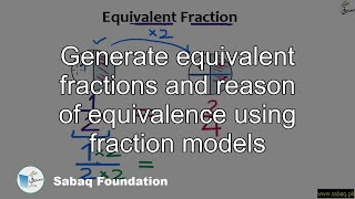 Generate equivalent fractions and reason of equivalence using fraction models