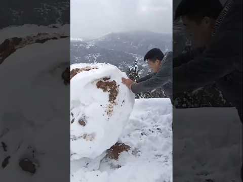 push the snowball into the mountains